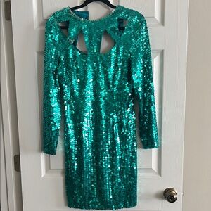 Niteline Teal Sequin Dress